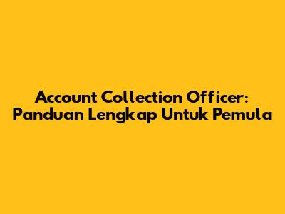 Account Collection Officer: Panduan Lengkap Untuk Pemula