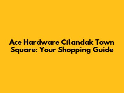 Ace Hardware Cilandak Town Square: Your Shopping Guide