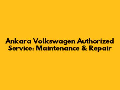 Ankara Volkswagen Authorized Service: Maintenance & Repair