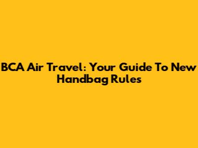 BCA Air Travel: Your Guide To New Handbag Rules