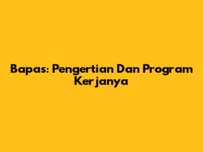 Bapas: Pengertian Dan Program Kerjanya