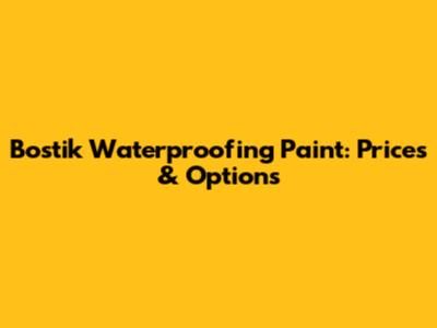 Bostik Waterproofing Paint: Prices & Options