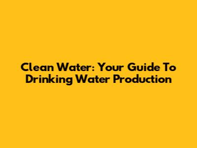 Clean Water: Your Guide To Drinking Water Production