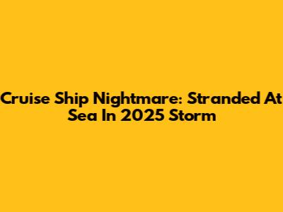 Cruise Ship Nightmare: Stranded At Sea In 2025 Storm