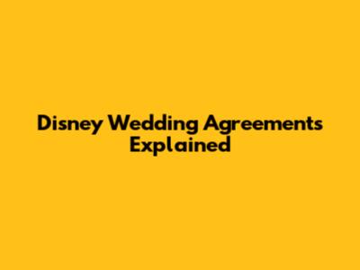 Disney Wedding Agreements Explained