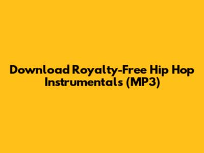 Download Royalty-Free Hip Hop Instrumentals (MP3)