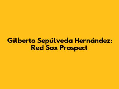 Gilberto Sepúlveda Hernández: Red Sox Prospect