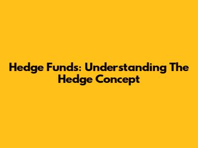 Hedge Funds: Understanding The 'Hedge' Concept