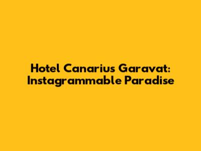 Hotel Canarius Garavat: Instagrammable Paradise