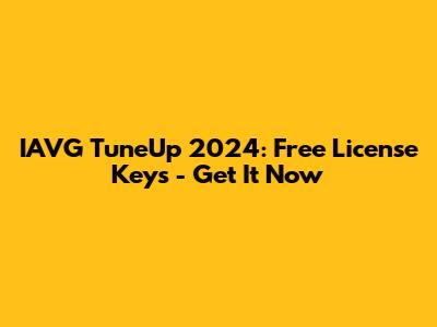 IAVG TuneUp 2024: Free License Keys - Get It Now