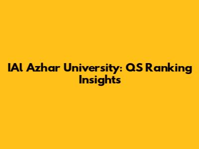 IAl Azhar University: QS Ranking Insights