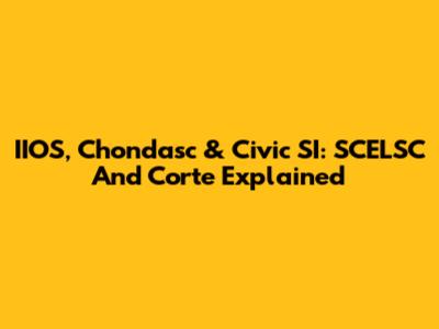 IIOS, Chondasc & Civic SI: SCELSC And Corte Explained