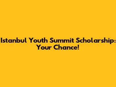 Istanbul Youth Summit Scholarship: Your Chance!