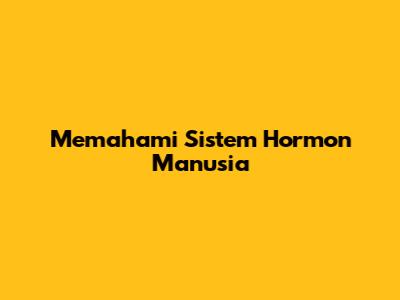 Memahami Sistem Hormon Manusia