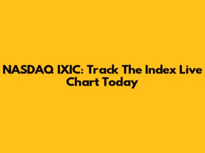 NASDAQ IXIC: Track The Index Live Chart Today
