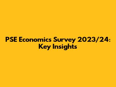 PSE Economics Survey 2023/24: Key Insights