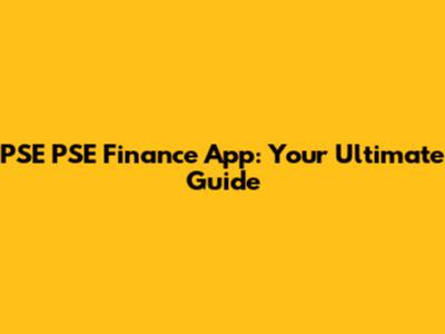 PSE PSE Finance App: Your Ultimate Guide