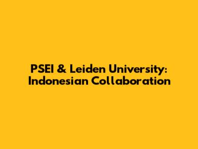 PSEI & Leiden University: Indonesian Collaboration