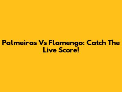 Palmeiras Vs Flamengo: Catch The Live Score!