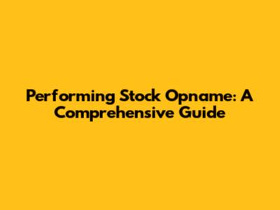 Performing Stock Opname: A Comprehensive Guide