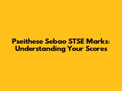 Pseithese Sebao STSE Marks: Understanding Your Scores
