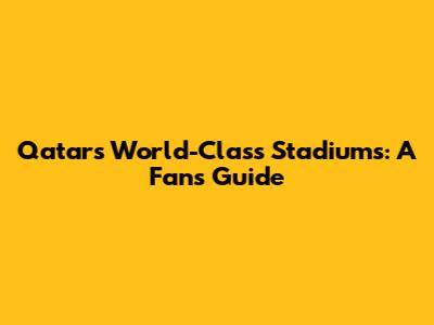 Qatar's World-Class Stadiums: A Fan's Guide