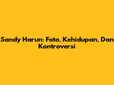 Sandy Harun: Foto, Kehidupan, Dan Kontroversi