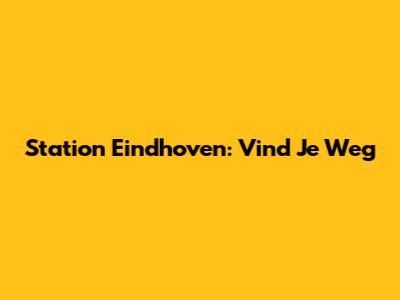 Station Eindhoven: Vind Je Weg