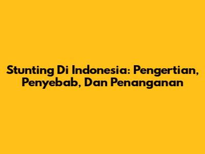 Stunting Di Indonesia: Pengertian, Penyebab, Dan Penanganan