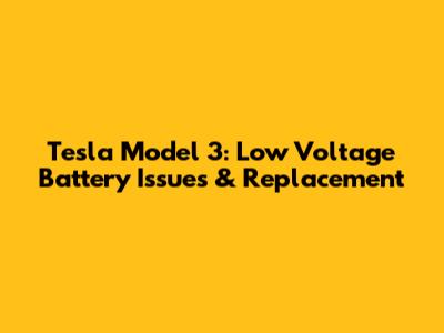 Tesla Model 3: Low Voltage Battery Issues & Replacement