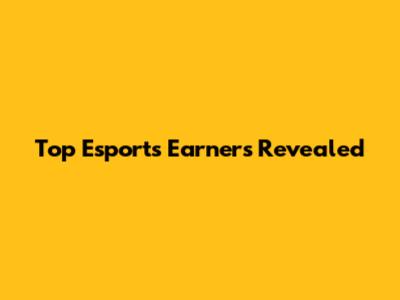 Top Esports Earners Revealed