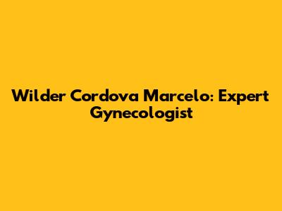 Wilder Cordova Marcelo: Expert Gynecologist